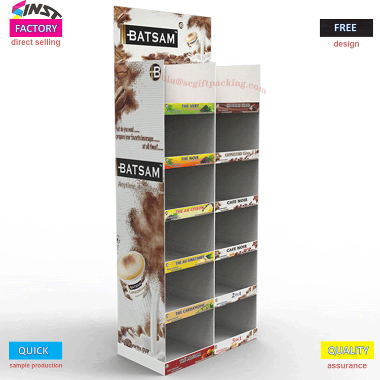 Wie ein bedrucktes Wellpappe-Präsentationsregal Kaffeemarken dabei hilft, Regalfläche zu gewinnen？